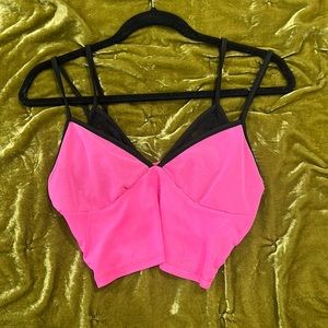 Grunge Y2K layered pink top